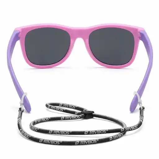 RIVBOS RBK004 kids polarized UV400 sunglasses with adjustable strap in multiple colors
